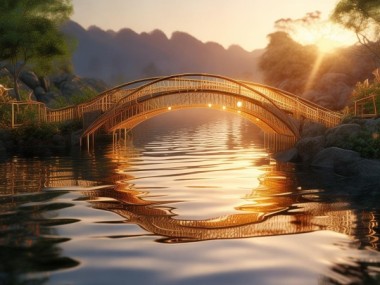 壹笼金线拂弯桥，古典意境中的诗意画卷解读