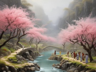 陶渊明桃花源记诗意解读，追寻心灵净土的世外桃源