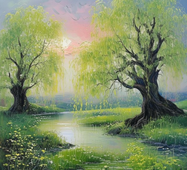 春意盎然，新柳杨笔下的诗意画卷,春意盎然，新柳杨笔下的诗意画卷,自然,诗意,哲理,第1张