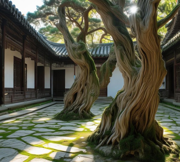三峰府内矮柏十韵，探寻古代园林艺术之韵,三峰府内矮柏十韵，探寻古代园林艺术之韵,魅力,文化传承,第1张